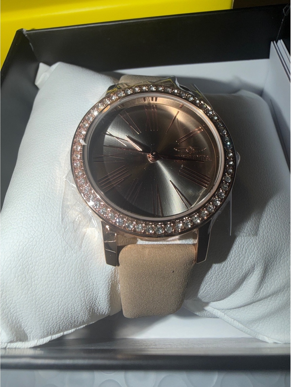 $249 Invicta CELESTIAL Lady 31mm rose gold-tone watch with genuine leather strap